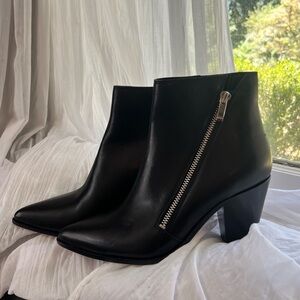 Black PAIGE leather ankle boots!